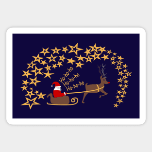 Santa Claus and Rudolph reindeer with stars Magnet